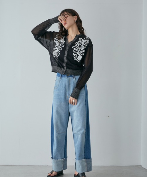 ROSE BUD(ローズバッド)の「エンブロイダリーシアーカーディガン(カーディガン/ボレロ・レディース・ホワイト系その他/グリーン/ブラック・FREE)」の18枚目の写真