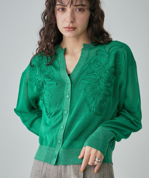 ROSE BUD(ローズバッド)の「エンブロイダリーシアーカーディガン(カーディガン/ボレロ・レディース・ホワイト系その他/グリーン/ブラック・FREE)」の13枚目の写真