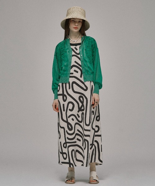 ROSE BUD(ローズバッド)の「エンブロイダリーシアーカーディガン(カーディガン/ボレロ・レディース・ホワイト系その他/グリーン/ブラック・FREE)」の9枚目の写真