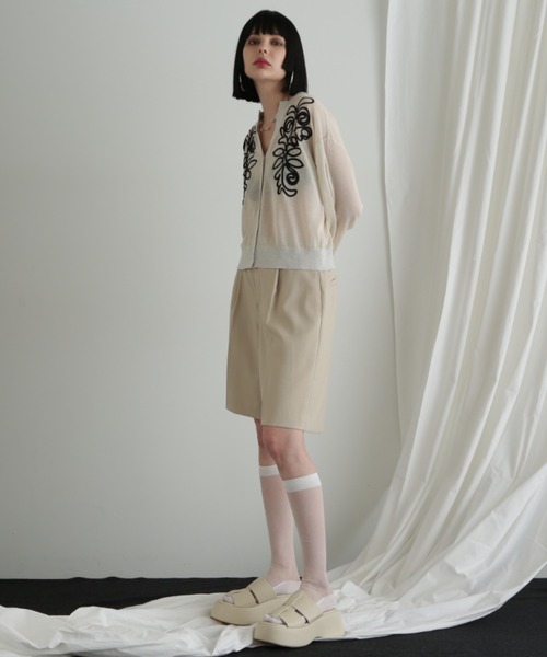 ROSE BUD(ローズバッド)の「エンブロイダリーシアーカーディガン(カーディガン/ボレロ・レディース・ホワイト系その他/グリーン/ブラック・FREE)」の6枚目の写真