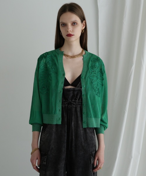 ROSE BUD(ローズバッド)の「エンブロイダリーシアーカーディガン(カーディガン/ボレロ・レディース・ホワイト系その他/グリーン/ブラック・FREE)」の11枚目の写真
