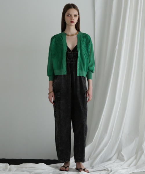 ROSE BUD(ローズバッド)の「エンブロイダリーシアーカーディガン(カーディガン/ボレロ・レディース・ホワイト系その他/グリーン/ブラック・FREE)」の12枚目の写真