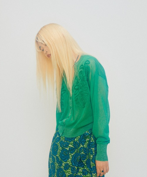 ROSE BUD(ローズバッド)の「エンブロイダリーシアーカーディガン(カーディガン/ボレロ・レディース・ホワイト系その他/グリーン/ブラック・FREE)」の15枚目の写真