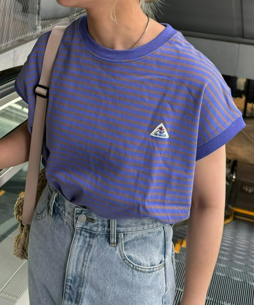 GEVACO（ゲバコ）の「【GEVACO / ゲバコ】ボーダーノースリーブTee（Tシャツ/カットソー・レディース・パープル/グレー/サックスブルー/ライム/アイボリー・ONE SIZE）」の5枚目の写真