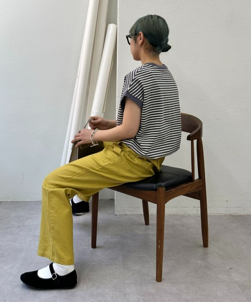 GEVACO（ゲバコ）の「【GEVACO / ゲバコ】ボーダーノースリーブTee（Tシャツ/カットソー・レディース・パープル/グレー/サックスブルー/ライム/アイボリー・ONE SIZE）」の22枚目の写真