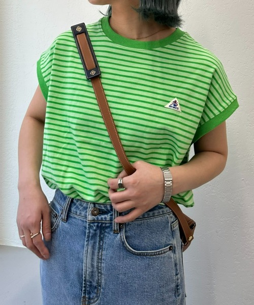 GEVACO（ゲバコ）の「【GEVACO / ゲバコ】ボーダーノースリーブTee（Tシャツ/カットソー・レディース・パープル/グレー/サックスブルー/ライム/アイボリー・ONE SIZE）」の20枚目の写真