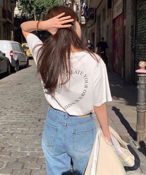 Nyu(ニュウ)の「バックロゴハートTシャツ(Tシャツ/カットソー・レディース・レッド/グリーン/ブラック・FREE)」の6枚目の写真