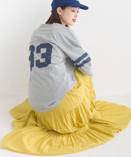 OMNES(オムネス)の「コットンボイルティアードロングスカート(スカート・レディース・ホワイト/ブラック/ベージュ/ブルー/グリーン/マスタード・FREE)」の6枚目の写真