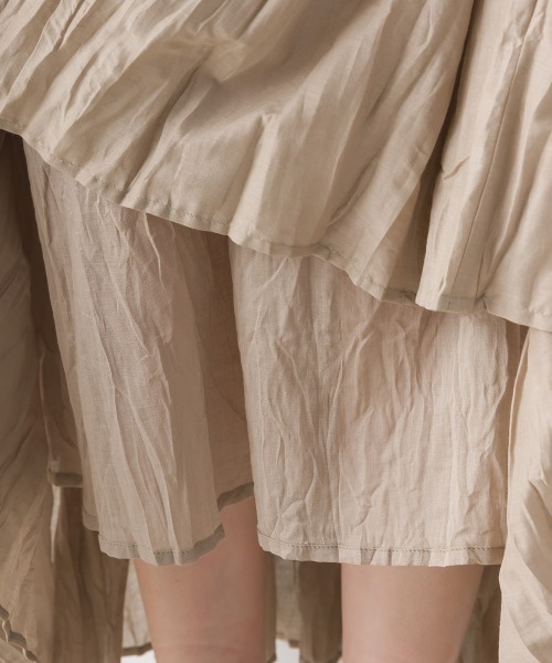 OMNES(オムネス)の「コットンボイルティアードロングスカート(スカート・レディース・ホワイト/ブラック/ベージュ/ブルー/グリーン/マスタード・FREE)」の11枚目の写真