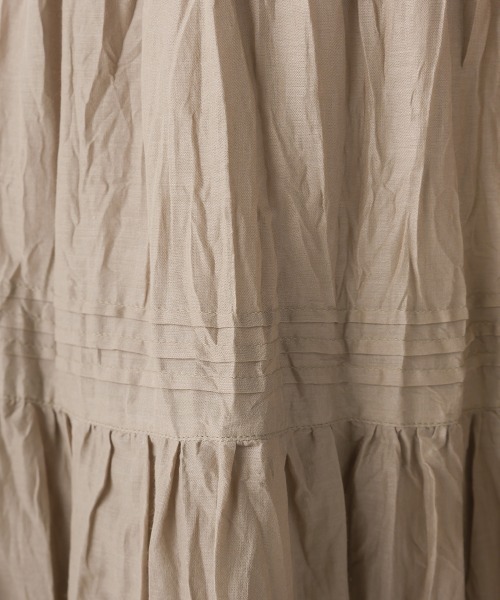 OMNES(オムネス)の「コットンボイルティアードロングスカート(スカート・レディース・ホワイト/ブラック/ベージュ/ブルー/グリーン/マスタード・FREE)」の12枚目の写真