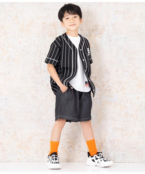 ANAP kids（アナップキッズ）の「ベースボール風半袖シャツ（シャツ/ブラウス・キッズ・ブラック/ライトブルー・110cm/120cm/130cm）」の10枚目の写真