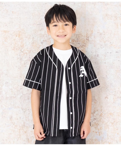 ANAP kids（アナップキッズ）の「ベースボール風半袖シャツ（シャツ/ブラウス・キッズ・ブラック/ライトブルー・110cm/120cm/130cm）」の5枚目の写真