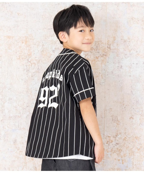 ANAP kids（アナップキッズ）の「ベースボール風半袖シャツ（シャツ/ブラウス・キッズ・ブラック/ライトブルー・110cm/120cm/130cm）」の6枚目の写真