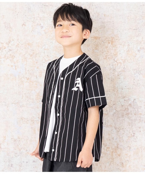 ANAP kids（アナップキッズ）の「ベースボール風半袖シャツ（シャツ/ブラウス・キッズ・ブラック/ライトブルー・110cm/120cm/130cm）」の7枚目の写真