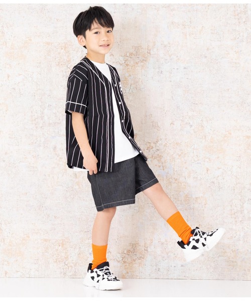 ANAP kids（アナップキッズ）の「ベースボール風半袖シャツ（シャツ/ブラウス・キッズ・ブラック/ライトブルー・110cm/120cm/130cm）」の12枚目の写真