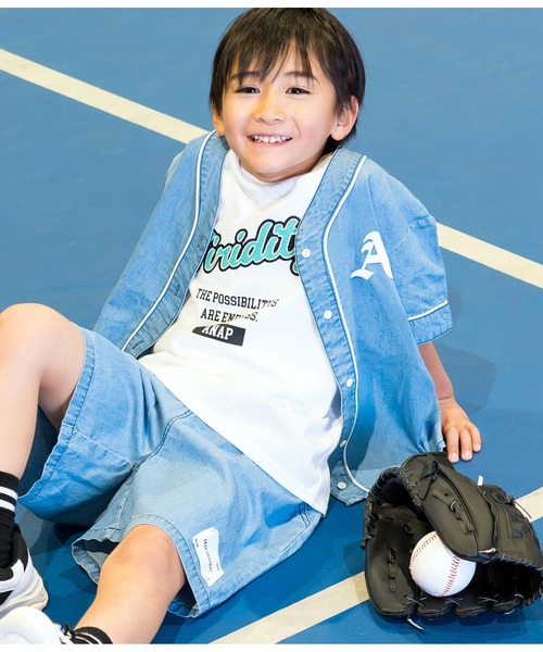 ANAP kids（アナップキッズ）の「ベースボール風半袖シャツ（シャツ/ブラウス・キッズ・ブラック/ライトブルー・110cm/120cm/130cm）」の13枚目の写真