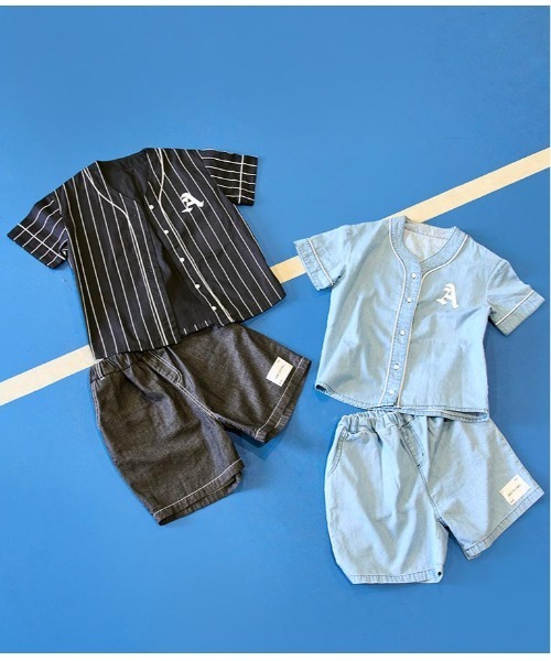 ANAP kids（アナップキッズ）の「ベースボール風半袖シャツ（シャツ/ブラウス・キッズ・ブラック/ライトブルー・110cm/120cm/130cm）」の14枚目の写真