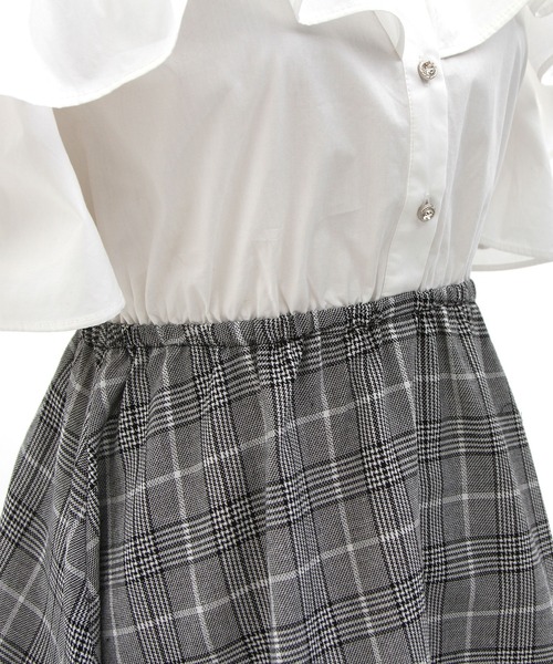 フリル袖フレアミニワンピース（シャツワンピース）｜Diable baiser（ディアブルベーゼ）