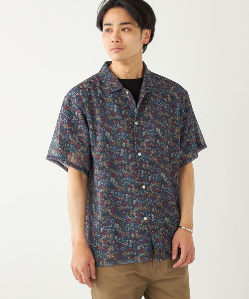 SHIPS Colors(シップス カラーズ)の「SHIPS Colors:〈洗濯機可能〉メッシュ 総柄プリント シアーシャツ◇(シャツ/ブラウス・メンズ・ナチュラル/グリーン/ネイビー/ベージュ・MEDIUM/LARGE/X-LARGE)」の7枚目の写真