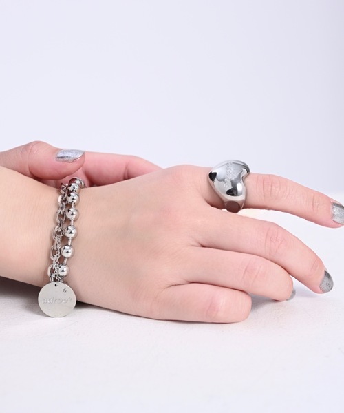 adree(アドリー)の「heart motif adree logo ring /ハートモチーフアドリーロゴリング(リング・レディース・シルバー・#7/#9)」の2枚目の写真