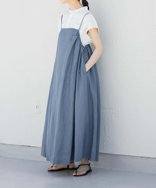 かぐれ(カグレ)の「リヨセルリネンキャミワンピース(ワンピース・レディース・ブラック/チャコールグレー/ブルー・FREE)」の6枚目の写真