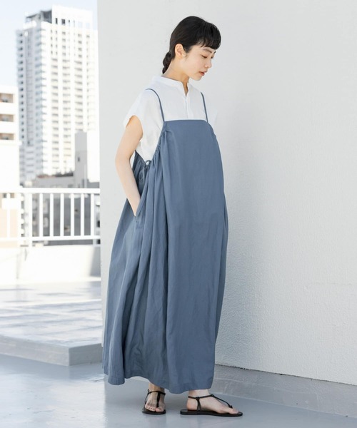 かぐれ(カグレ)の「リヨセルリネンキャミワンピース(ワンピース・レディース・ブラック/チャコールグレー/ブルー・FREE)」の9枚目の写真