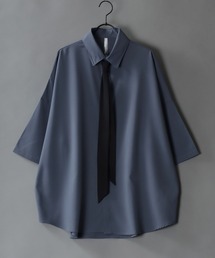 SITRY | Wide Dress Shirt with Tie/ネクタイ付き ワイド 半袖 ドレスシャツ(シャツ/ブラウス)