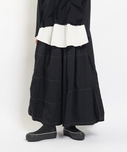 6ozデニム 切替フレアデニムパンツ（デニムパンツ）｜gomme（ゴム）の  