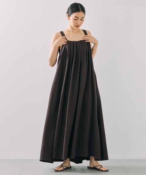 タックフレアドレス ameri vintage レディータックフレアドレス レディース