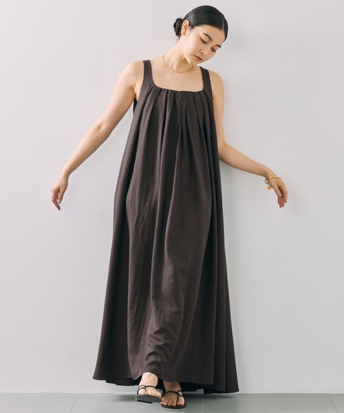 BABYLONE(バビロン)の「タックフレアドレス(ワンピース・レディース・ブラウン/ピンク・フリー)」の11枚目の写真