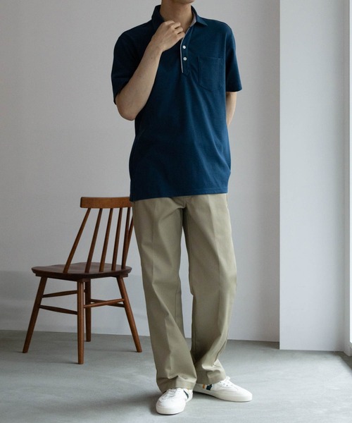 NAVY（ネイビー）の「リップルポロシャツ（ポロシャツ・メンズ・ホワイト/チャコールグレー/ブルーグリーン・S/M/L/XL/XXL）」の15枚目の写真