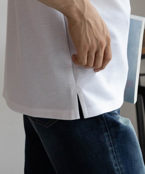 NAVY（ネイビー）の「リップルポロシャツ（ポロシャツ・メンズ・ホワイト/チャコールグレー/ブルーグリーン・S/M/L/XL/XXL）」の9枚目の写真