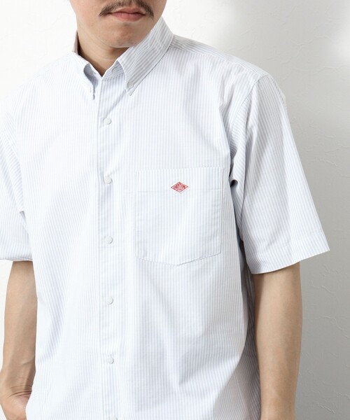 DANTON（ダントン）の「【DANTON/ダントン】CMX DOT BUTTON BD S/S SHIRT 半袖 ボタンダウンシャツ（シャツ/ブラウス・メンズ・ホワイト/ホワイト系その他4/チャコールグレー・40/42/38/44）」の3枚目の写真