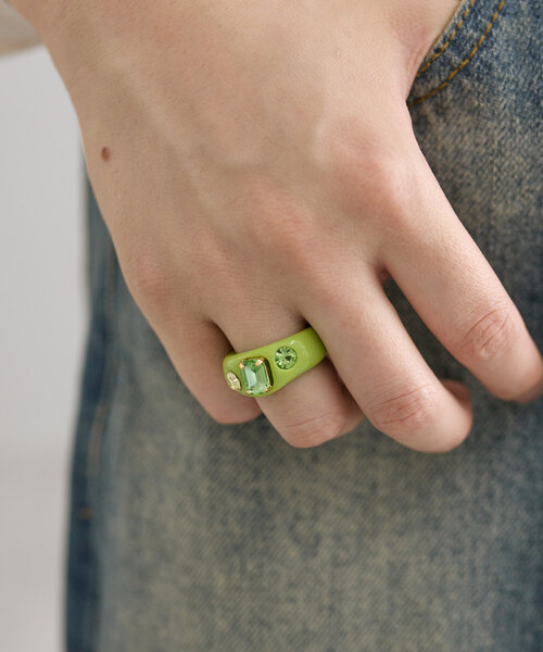 mystic（ミスティック）の「ビジューリング（リング・レディース・ピンク/グリーン・ONE SIZE）」の3枚目の写真