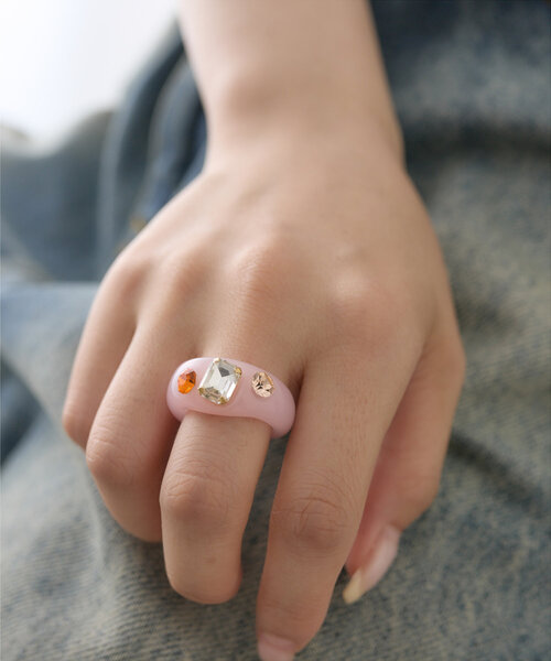 mystic（ミスティック）の「ビジューリング（リング・レディース・ピンク/グリーン・ONE SIZE）」の5枚目の写真