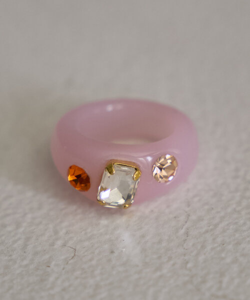 mystic（ミスティック）の「ビジューリング（リング・レディース・ピンク/グリーン・ONE SIZE）」の6枚目の写真