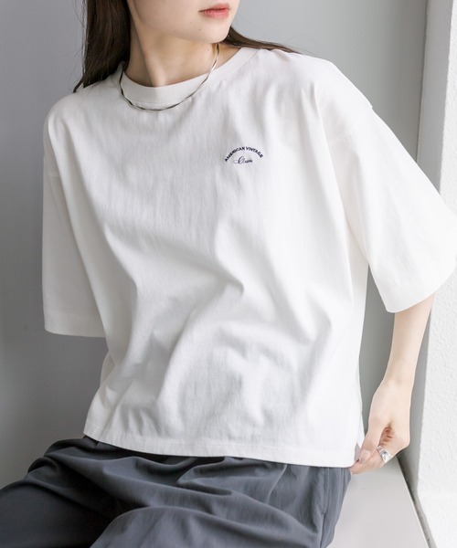 PUAL CE CIN(ピュアルセシン)の「汗に負けない!ハーフスリーブTシャツ(Tシャツ/カットソー・レディース・ベージュ/サックスブルー/イエロー/オフホワイト・FREE)」の3枚目の写真