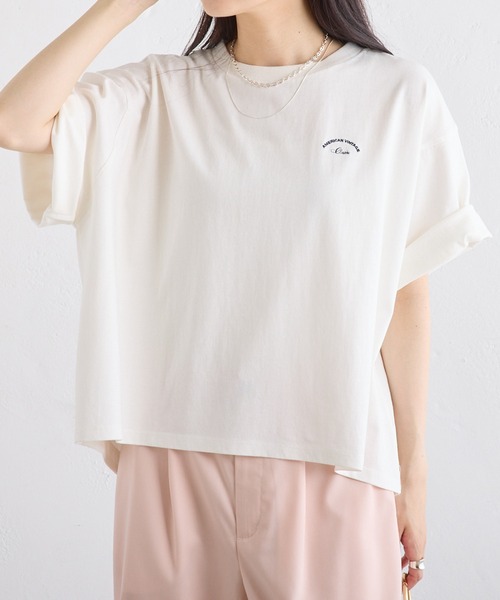 PUAL CE CIN(ピュアルセシン)の「汗に負けない!ハーフスリーブTシャツ(Tシャツ/カットソー・レディース・ベージュ/サックスブルー/イエロー/オフホワイト・FREE)」の11枚目の写真
