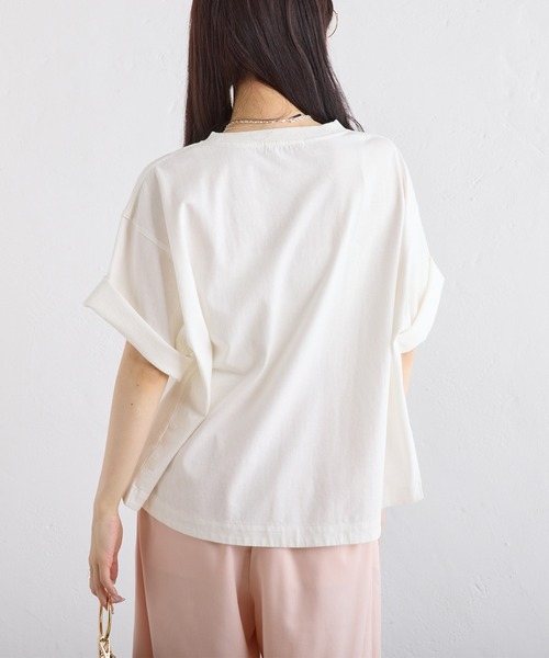 PUAL CE CIN(ピュアルセシン)の「汗に負けない!ハーフスリーブTシャツ(Tシャツ/カットソー・レディース・ベージュ/サックスブルー/イエロー/オフホワイト・FREE)」の12枚目の写真