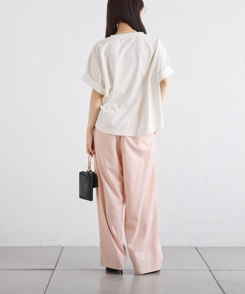 PUAL CE CIN(ピュアルセシン)の「汗に負けない!ハーフスリーブTシャツ(Tシャツ/カットソー・レディース・ベージュ/サックスブルー/イエロー/オフホワイト・FREE)」の15枚目の写真