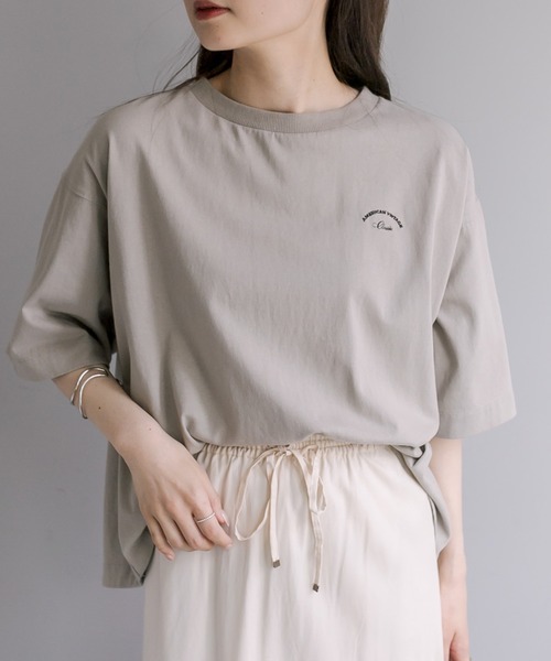 PUAL CE CIN(ピュアルセシン)の「汗に負けない!ハーフスリーブTシャツ(Tシャツ/カットソー・レディース・ベージュ/サックスブルー/イエロー/オフホワイト・FREE)」の16枚目の写真