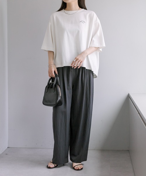 PUAL CE CIN(ピュアルセシン)の「汗に負けない!ハーフスリーブTシャツ(Tシャツ/カットソー・レディース・ベージュ/サックスブルー/イエロー/オフホワイト・FREE)」の10枚目の写真