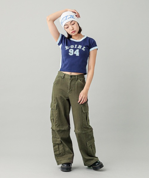 X-girl（エックスガール）の「NUMBERING S/S BABY TEE（Tシャツ/カットソー・レディース・ブラック/ホワイト/ネイビー・S/M）」の10枚目の写真