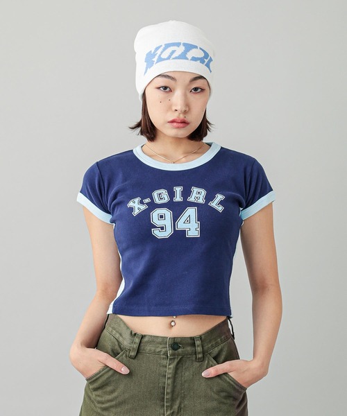 X-girl（エックスガール）の「NUMBERING S/S BABY TEE（Tシャツ
