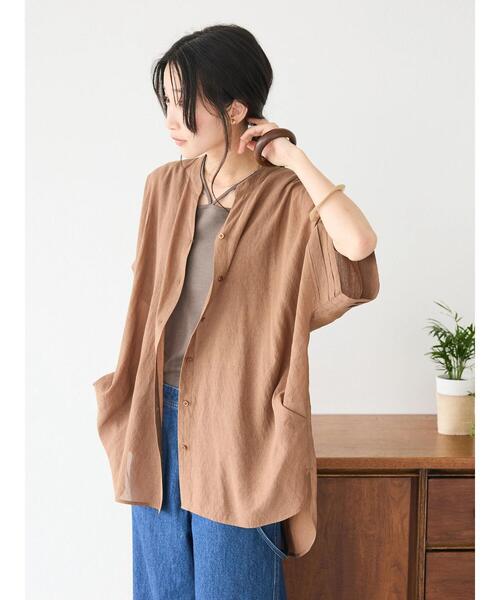 CRAFT STANDARD BOUTIQUE(クラフトスタンダードブティック)の「ヴィンテージボイルミルフィーユチュニック(シャツ/ブラウス・レディース・ブラウン/ライム/ベージュ/オフホワイト/ブラック・FREE)」の6枚目の写真