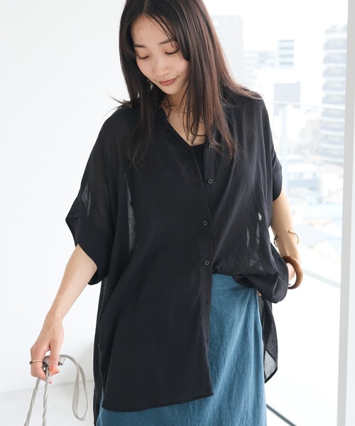 CRAFT STANDARD BOUTIQUE(クラフトスタンダードブティック)の「ヴィンテージボイルミルフィーユチュニック(シャツ/ブラウス・レディース・ブラウン/ライム/ベージュ/オフホワイト/ブラック・FREE)」の3枚目の写真