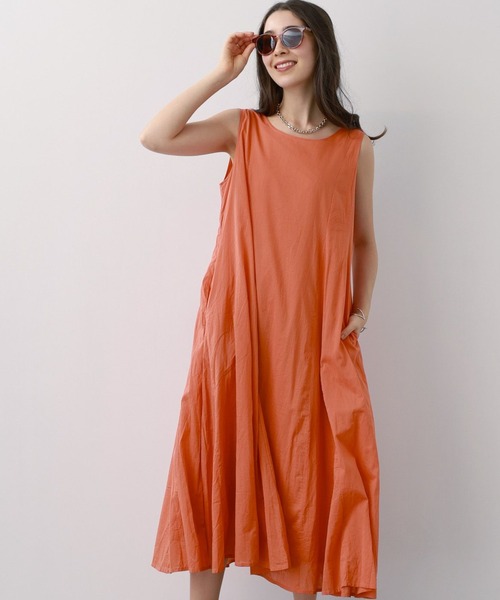saloon（サルーン）の「SALOON(サルーン)/コットンボイル2WAYワンピース【手洗い可】（ワンピース・レディース・ブラック/オレンジ/マルチ・FREE）」の2枚目の写真