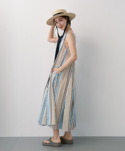 saloon（サルーン）の「SALOON(サルーン)/コットンボイル2WAYワンピース【手洗い可】（ワンピース・レディース・ブラック/オレンジ/マルチ・FREE）」の5枚目の写真