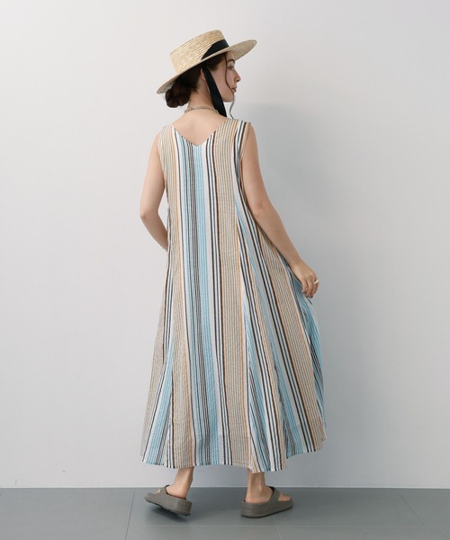 saloon（サルーン）の「SALOON(サルーン)/コットンボイル2WAYワンピース【手洗い可】（ワンピース・レディース・ブラック/オレンジ/マルチ・FREE）」の7枚目の写真