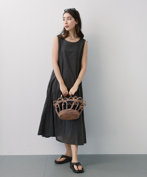 saloon（サルーン）の「SALOON(サルーン)/コットンボイル2WAYワンピース【手洗い可】（ワンピース・レディース・ブラック/オレンジ/マルチ・FREE）」の10枚目の写真